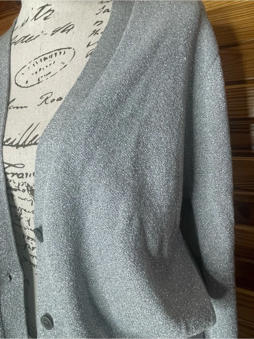 J. Crew Light Gray Sparkle Cardigan and Jogger Set SZ XXL